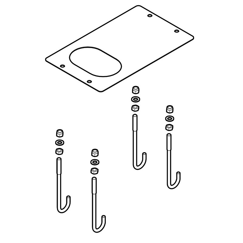 PIASTRA DI FONDAZIONE CON ZANCHE PER RUN1500_A RUN1500_V1_A RUN1500R10 RUN1800R01_A RUN2500IR01_A RUN2500R01_ARUN1200HS RUN1200H