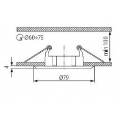 PORTA FARETTO INCASSO ROTONDO FISSO NERO