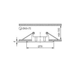 PORTA FARETTO INCASSO ROTONDO FISSO NERO