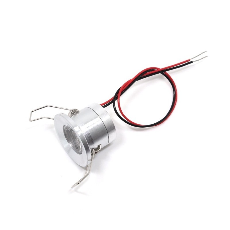 PUNTILUCE 1W ROTONDO SILVER D.32 130LM 30D 12V 6000K MINI PLUG