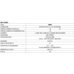 RIVELATORE VOLUMETR AD INFRAROSSI, PORTATA 12 mt 140°, RADIO BIDIREZIONALE DUALBAND