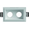 GESSO RETTANGOLARE AD INCASSO,CON FORI QUADRATI PER DUE FARETTI,DOTATO DI ALETTE PER IL FISSAGGIO SPESSE 2mm.120X190X115mm