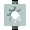 GESSO STELLA QUADRATO AD INCASSO DOTATO DI ALETTE PER IL FISSAGGIO SPESSE 2mm d170mm h90