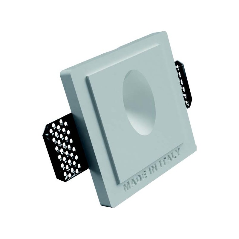 SEGNAPASSI QUADRATO IN GESSO DOTATO DI ALETTE PER IL FISSAGGIO SPESSE 2mm100X100X70 mm