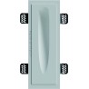 SEGNAPASSI RETTANGOLARE IN GESSO DA INCASSO DOTATA DI ALETTE PER IL FISSAGGIO SPESSE 2mm 240X110X50mm