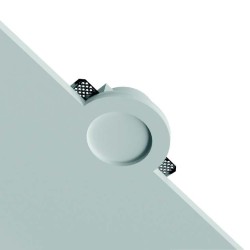 GESSO AD INCASSO ROTONDO CON VETRINO E DOOTATO DI ALETTE DI FISSAGGIO SPESSE 2mm. d 120mm h110mm