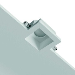 GESSO QUADRATO AD INCASSO DOTATO DI ALETTE PER IL FISSAGGIO SPESSE 2mm. d120mm h110mm