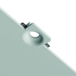 GESSO QUADRATO AD INCASSO DOTATO DI ALETTE PER IL FISSAGGIO SPESSE 2mm. d120mm h95mm