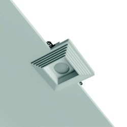 GESSO QUADRAO SCALATO AD INCASSO DOTATO DI ALETTE PER IL FISSAGGIO SPESSE 2mm. d160mm h85mm