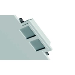 GESSO PER DOPPIO FARETTO QUADRATO CON VETRINO DOTATO DI ALETTE PER IL FISSAGGIO SPESSE 2mm. 110X210X110mm