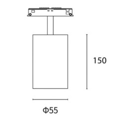 PHYONG MINI SPOT BIANCO 48V V2.0 DIMMERABILE 55MM 20W 36D 3000K