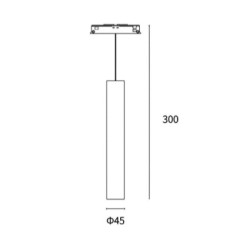 PHYONG LUCE PENDENTE FLUTE BIANCO 48V V2.0 DIMMERABILE 7W 36D 3000K