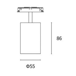 PHYONG MINI SPOT BIANCO 48V V2.0 DIMMERABILE 55MM 12W 36D 3000K