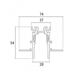 PHYONG BINARIO 48V 2000MM BIANCO INCASSO CARTONGESSO