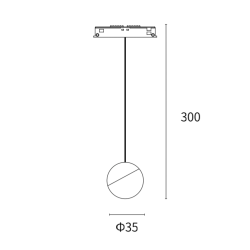 PHYONG SFERA DA SOSPENSIONE NERA 48V 7W 3000K
