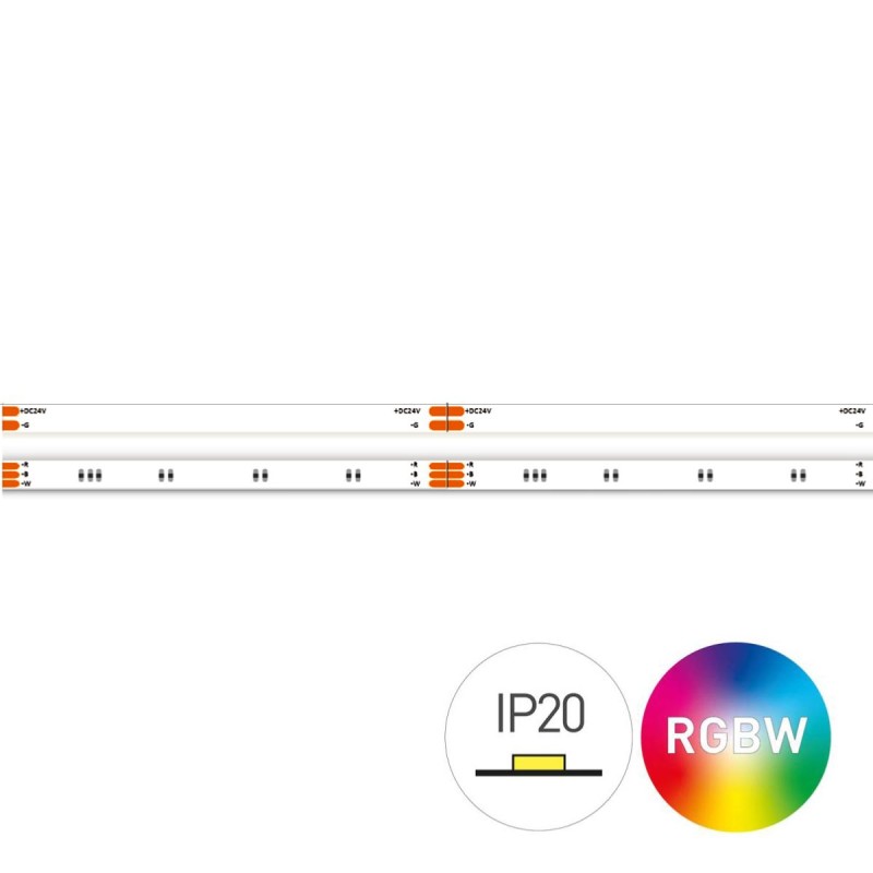 STRIP COB 448080 16W/MT 12MM 24V IP20 RGB+3000K