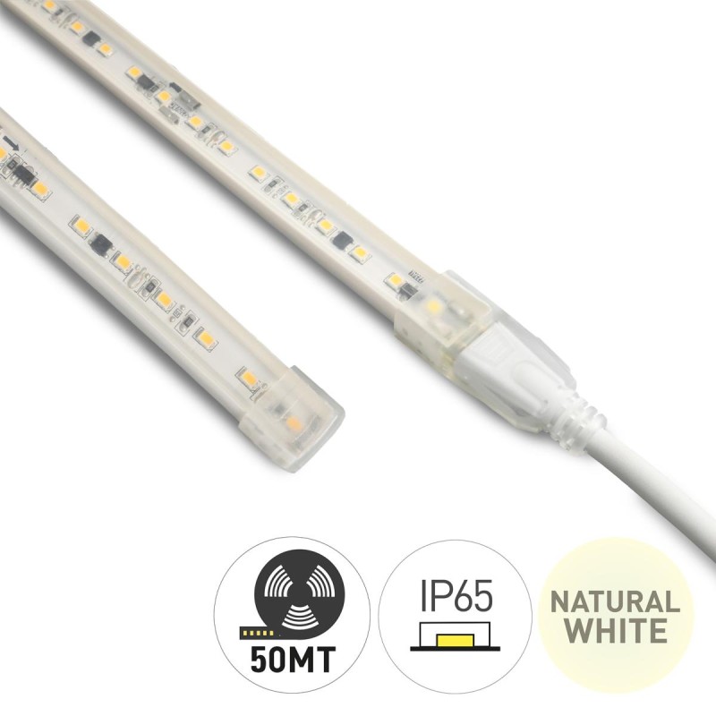 STRIP LED AC 230V 50MT 12W/MT 80LED/MT IP65 4000K