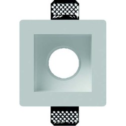GESSO QUADRATO AD INCASSO DOTATO DI ALETTE PER IL FISSAGGIO SPESSE 2mm. d120mm h110mm
